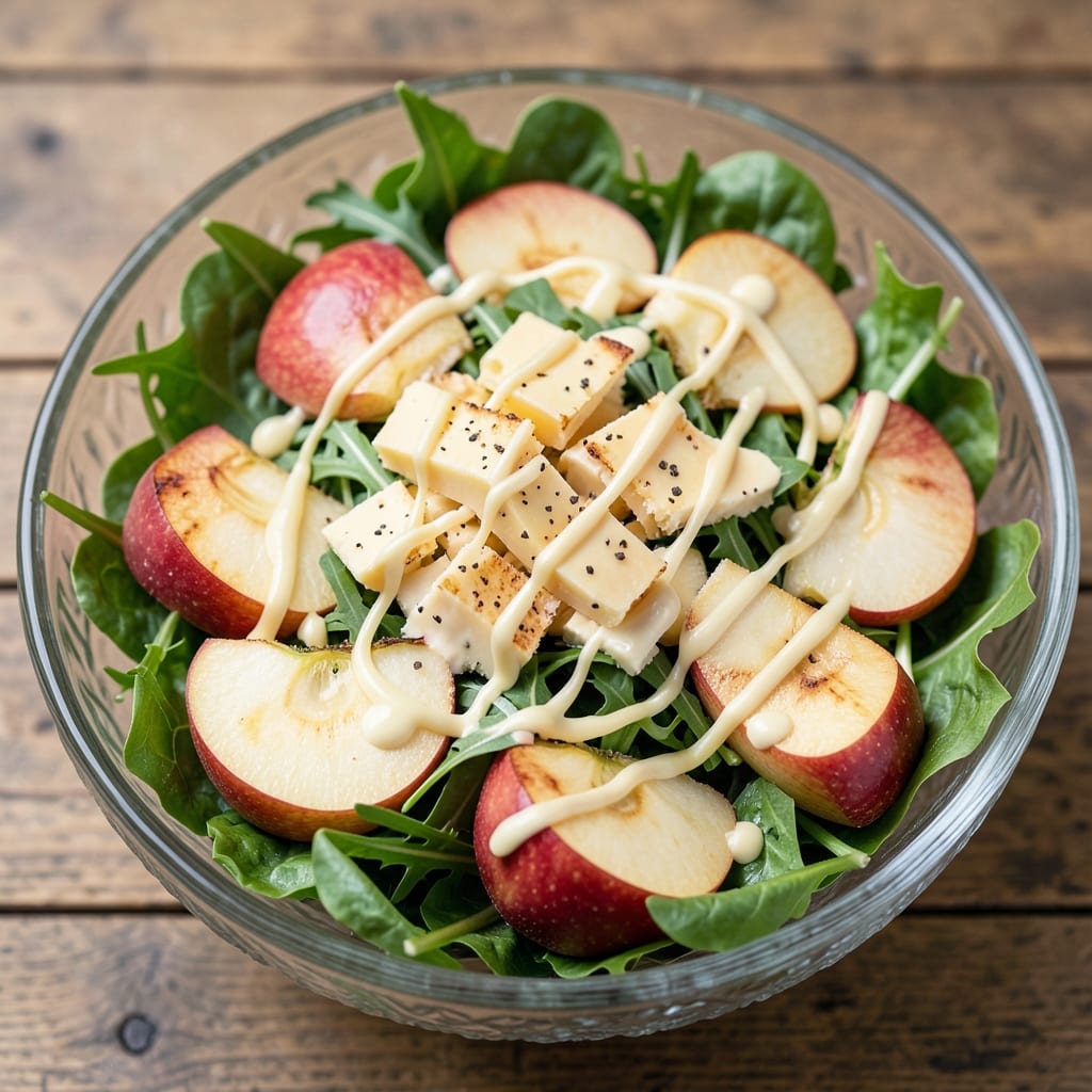 Apple and Cheddar Salad Recipe: Crunchy Apple-Cheddar Balance With Creamy Dressing