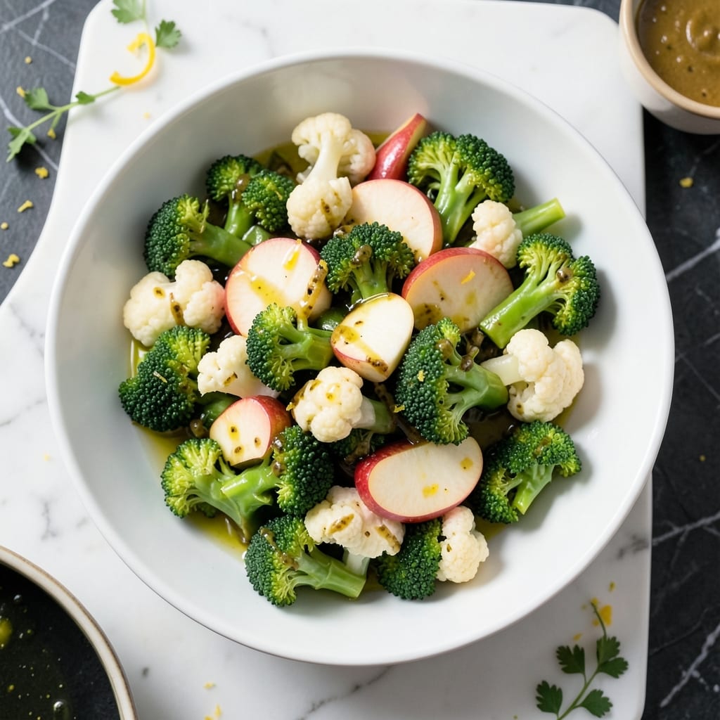 Apple Broccoli Cauliflower Salad Recipe: Crunchy Veggie Medley With Zesty Lemon Dressing