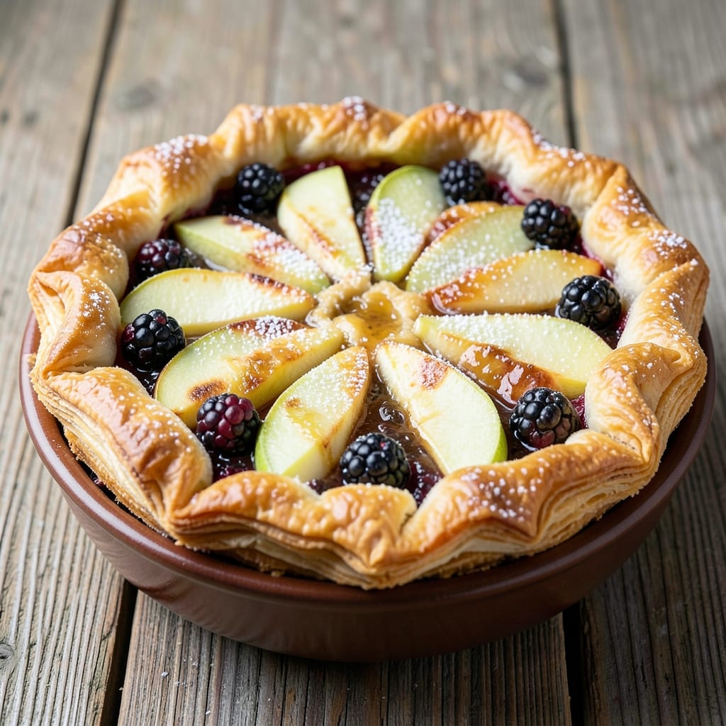 Apple and Blackberry Puff Pastry Pie Recipe: Buttery Layers Meet Bursting Fruit Bliss