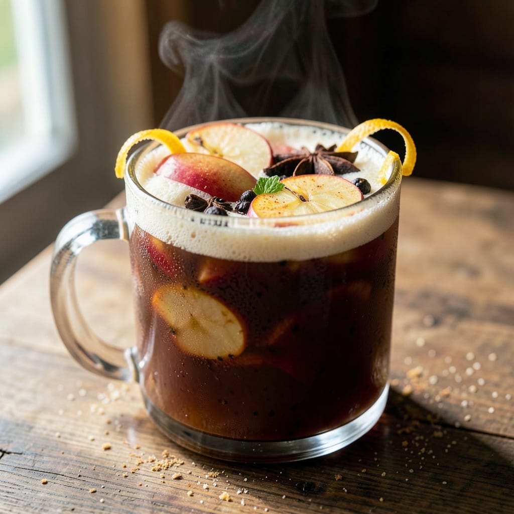 Apple Barn Juice Recipe: Spiced Apple Cider with Floating Apple Slices