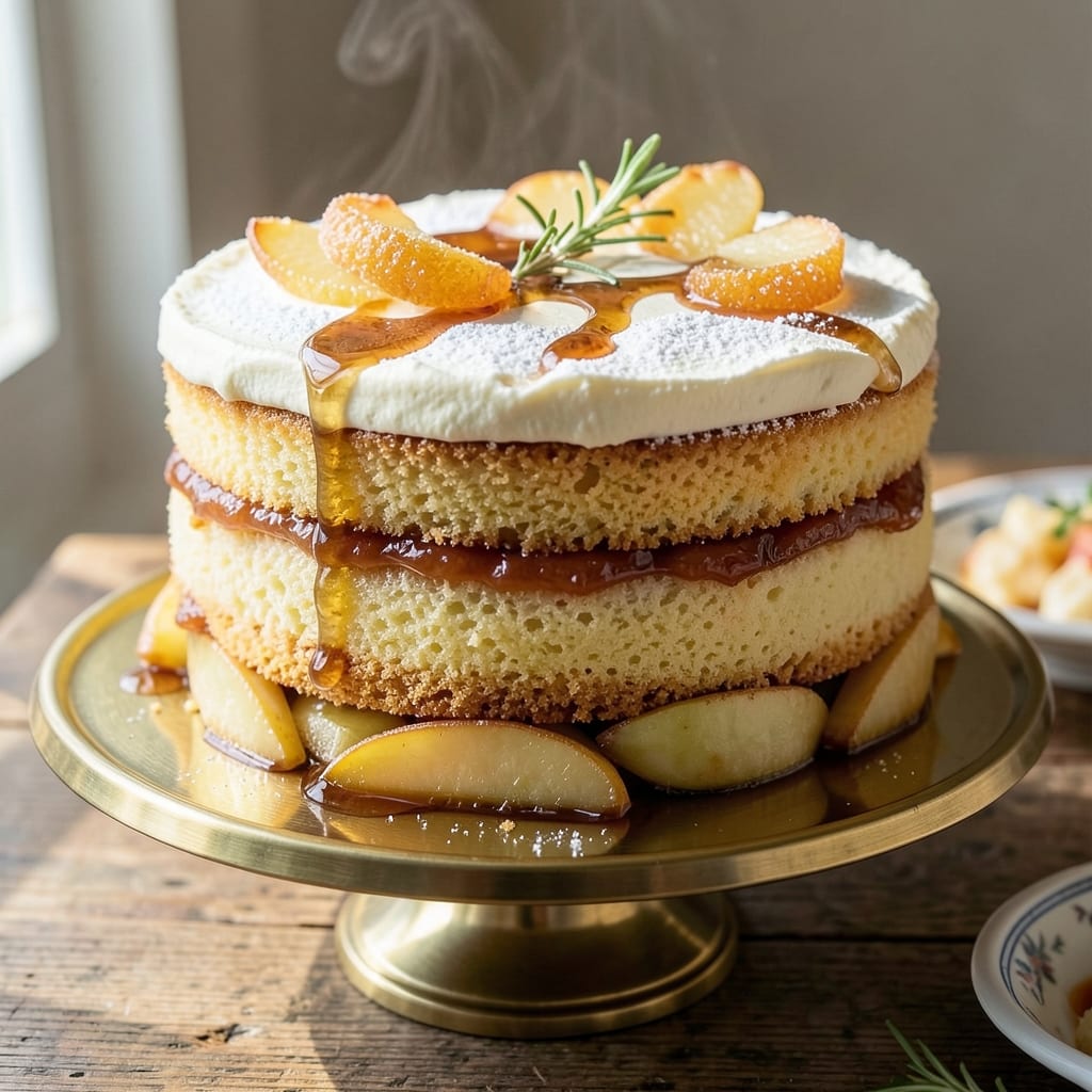 Apple Brandy Cake Recipe: Boozy Caramelized Layers With Buttery Fondant Crown