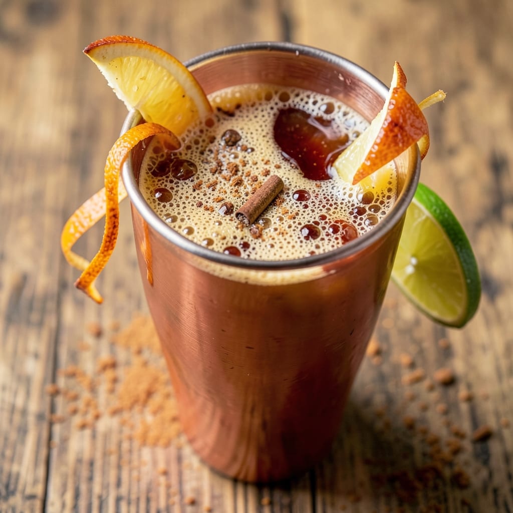 Apple Cider Mule Batch Recipe: Spiced Rum Fizz With Frozen Apple Twists