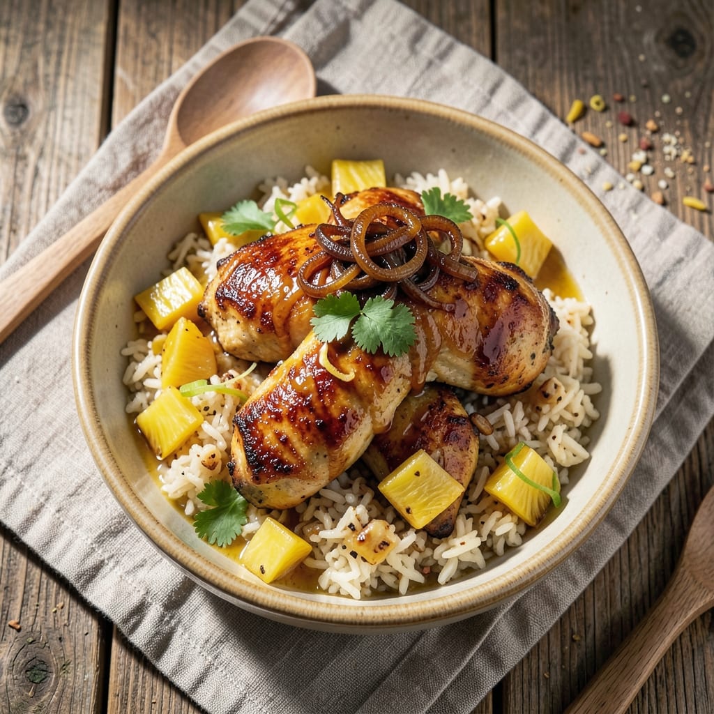Air Fryer Pineapple Chicken and Rice Recipe: Sweet-Tangy Crisp in 25 Minutes