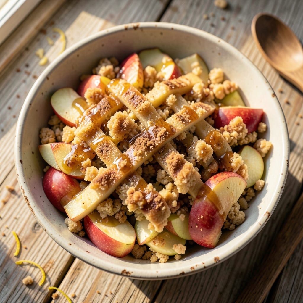 American Apple Crumble Recipe: Buttery Streusel Shards Over Warm Cinnamon-Spiced Filling