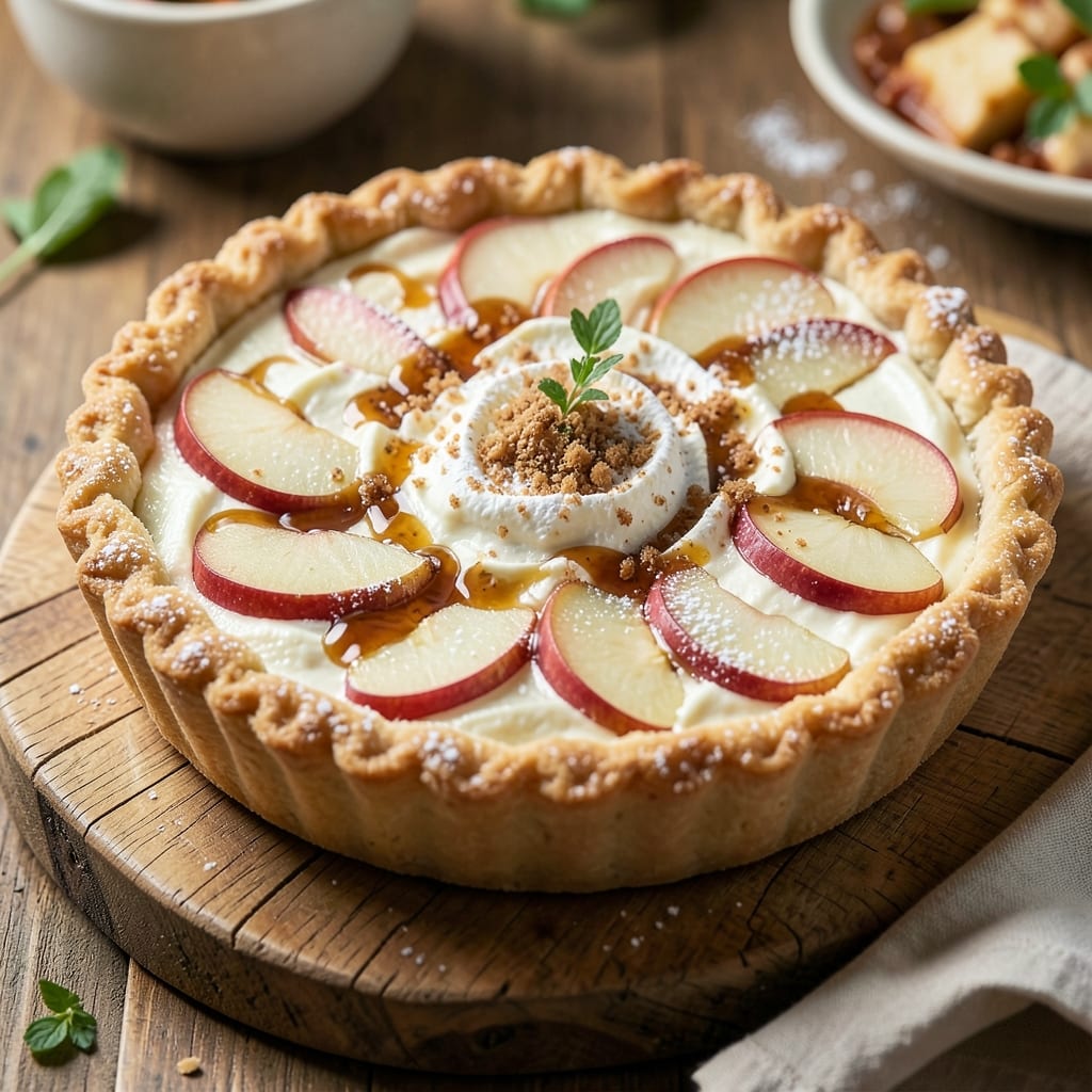 Apple Cheesecake Tarts Recipe: Buttery Fondant Crown Over Spiced Apple Filling