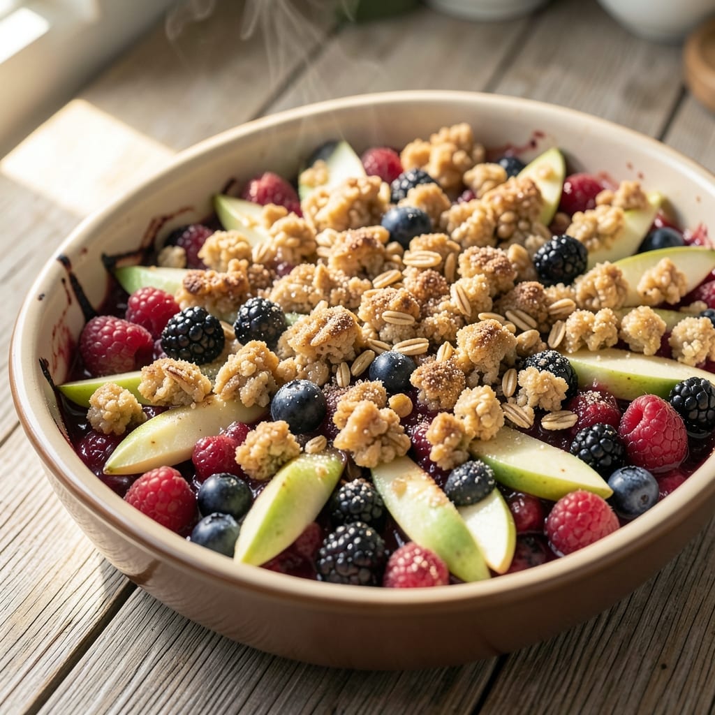 Apple and Mixed Berry Crumble Recipe: Warm Spice-Crusted Fruit Bake