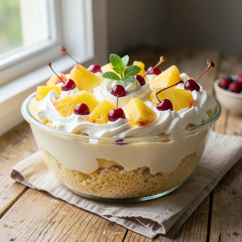 Angel Food Cake, Pineapple, and Cool Whip Pudding Recipe: Tropical Layers That Melt in Seconds