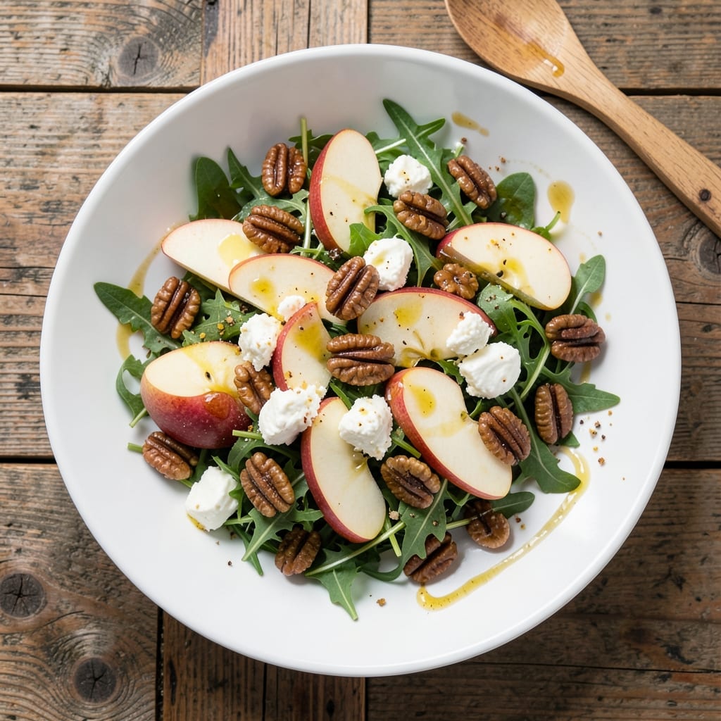 Apple Candied Pecan Salad Recipe: Crunchy Sweetness With Creamy Goat Cheese Twist