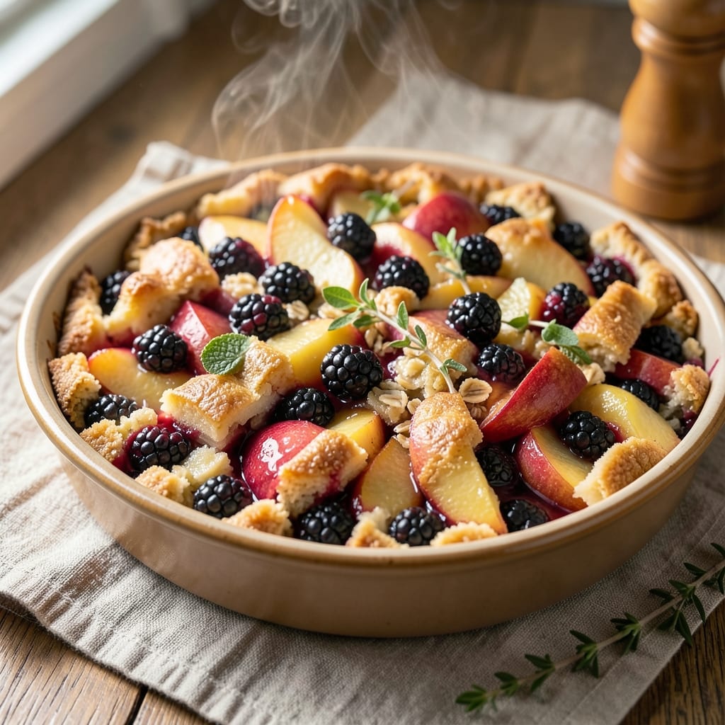 Apple and Blackberry Cobbler Recipe: Juicy Fruit Burst Under Buttery Streusel Crunch