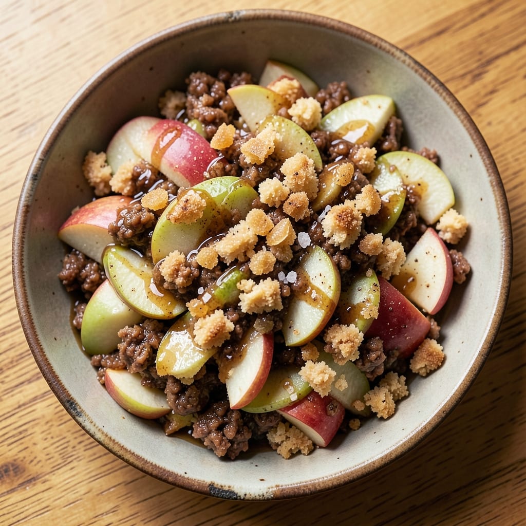Apple and Mincemeat Crumble Recipe: Buttery Crunch Over Spiced Fruit Filling