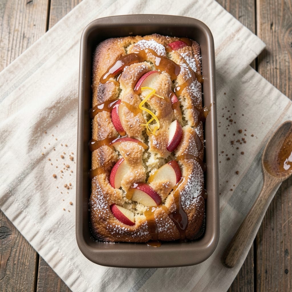 Apple Caramel Loaf Recipe: Cinnamon-Infused Crunch Over Gooey Apple Center