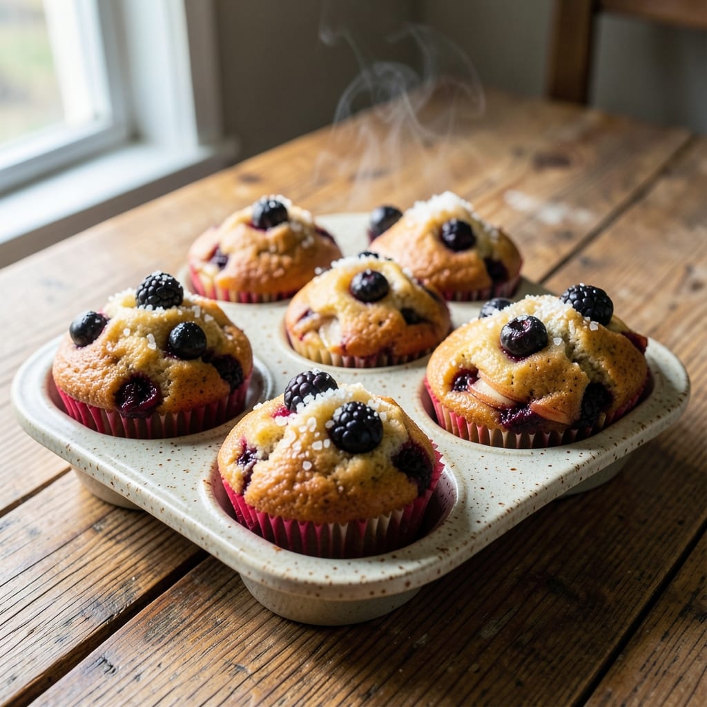 Apple and Blackberry Muffins Recipe: Juicy Fruit Bursts With Buttery Streusel Crown