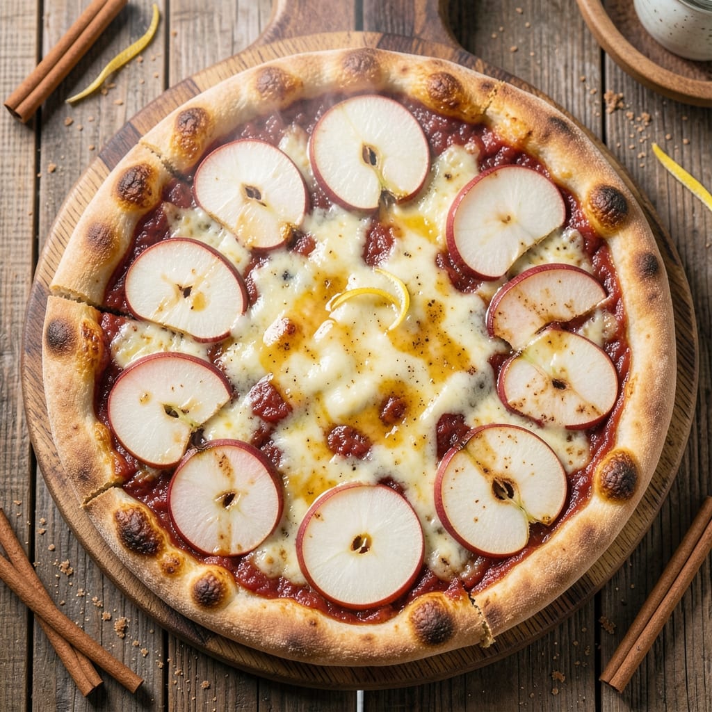 Apple Cinnamon Pizza Recipe: Buttery Streusel Top With Warm Apple Bites