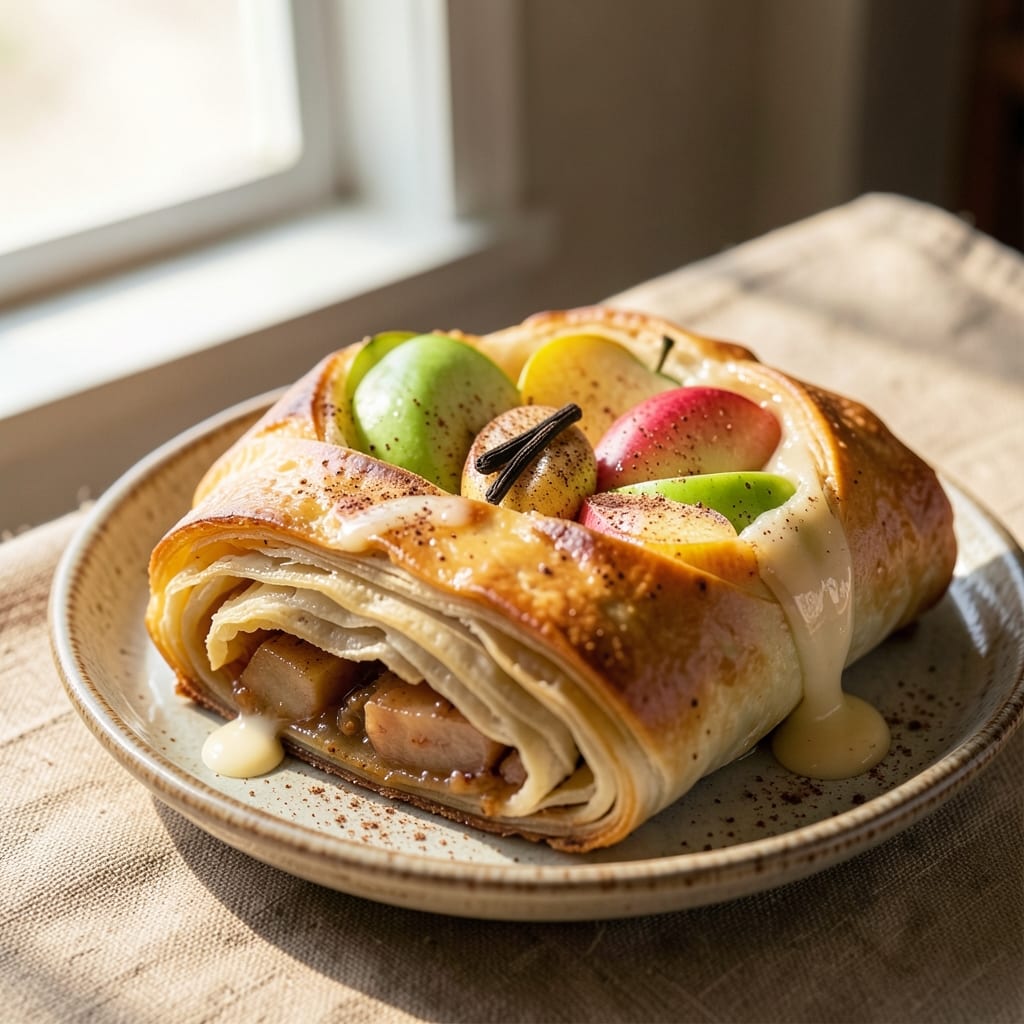 Amish Apple Strudel Recipe: Flaky Lattice Crown Over Warm Cinnamon-Apple Filling