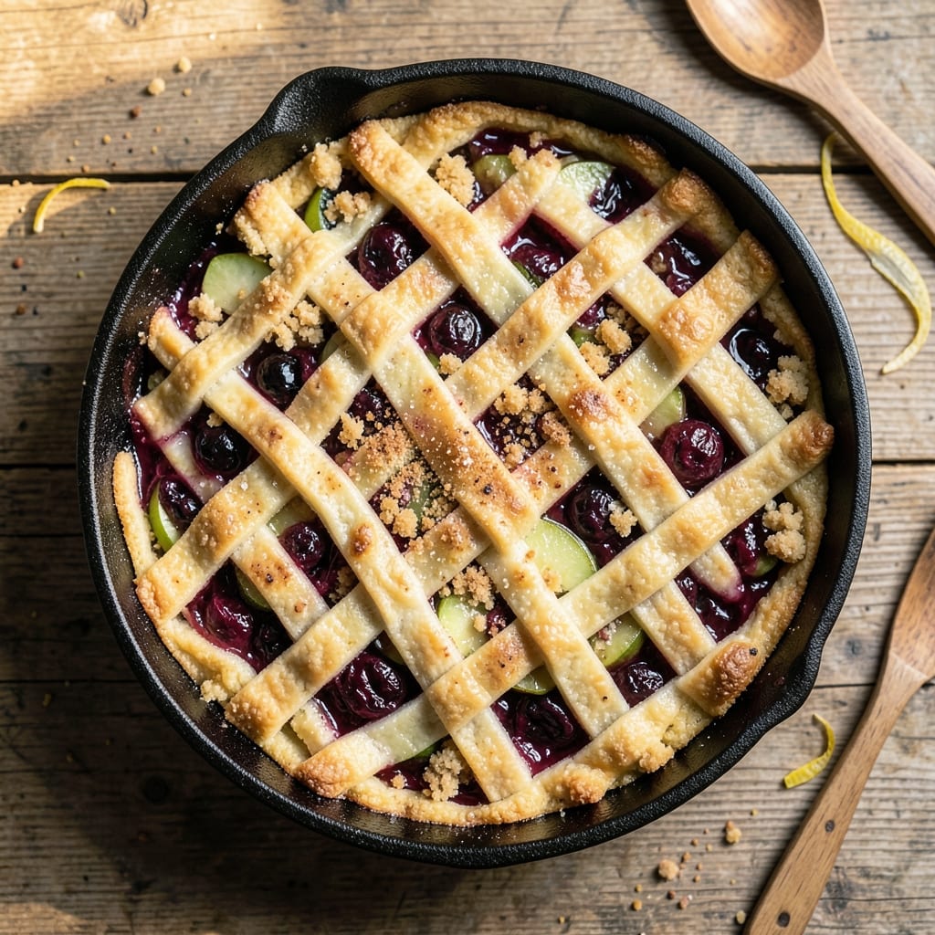 Apple Boysenberry Crumble Pie Recipe: Tart-Sweet Fruit and Nutty Crunch Topping