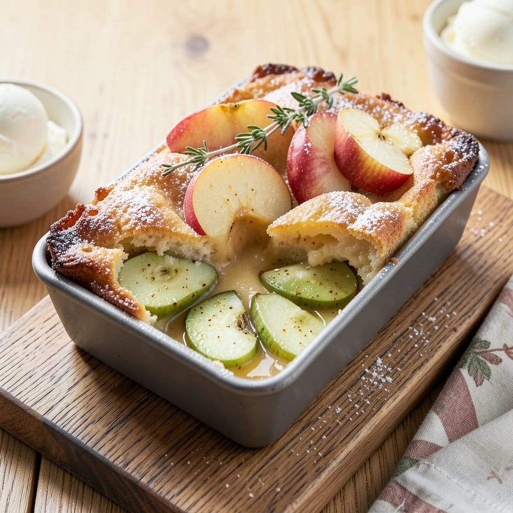 Apple Clafoutis Loaf Recipe: Caramelized Fruit and Vanilla Cream Dream