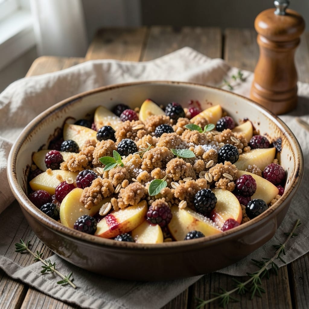 Apple and Blackberry Crumble Recipe UK: Rustic British Bake With Golden Streusel Top